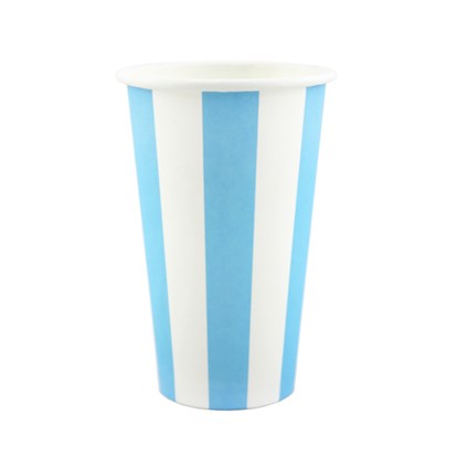 Cups Milkshake Blue Stripe Pk8