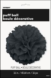 Puff Ball Black Pk1 40cm