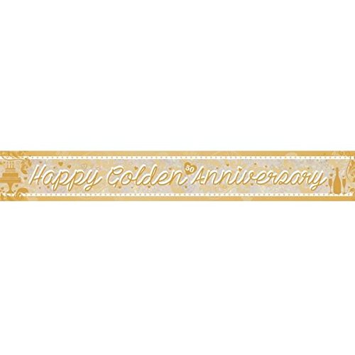 Banner Happy Anniversary Golden / 50th 2.7M