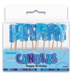 Candles Glitz H/Birthday Blue