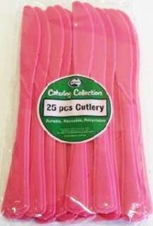Cutlery Knives Hot Pink Pk25