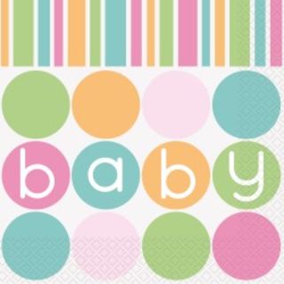Baby Shower Pastel Lunch Napkins Pk16
