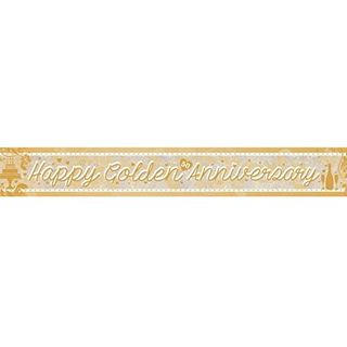 Banner Happy Anniversary Golden / 50th 2.7M