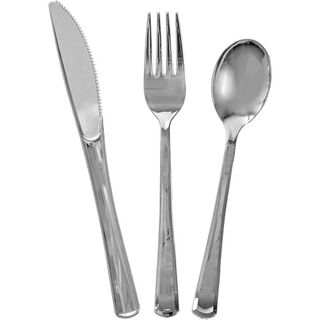 Cutlery Metallic Silver Assorted Pk18