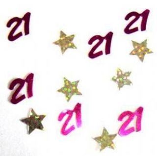21st Scatters Pink with Silver Stars holographic