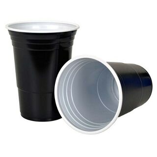Beer Pong Cups Black 450ml Pk25
