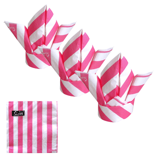 Napkins Lunch Pink/White Pk20 