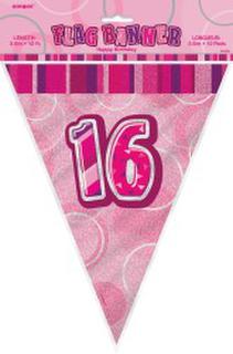 Banner Glitz Flag Pink 16