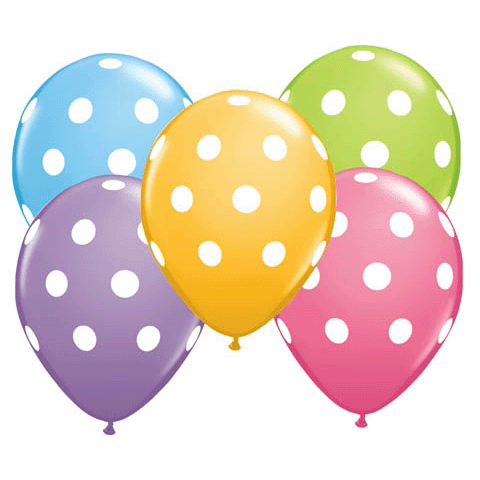 Balloons - Big Polka Dots assorted.