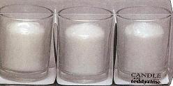 Candle Votive White & glass3.5x4cm