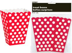 Treat Boxes Dots Red Pk8