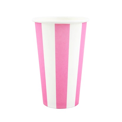 Cups Milkshake Pink Stripe Pk8