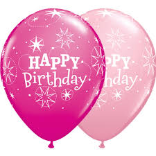 Balloons Happy Birthday Sparkle Pink ea