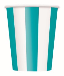 Cups Stripe Teal Pk6