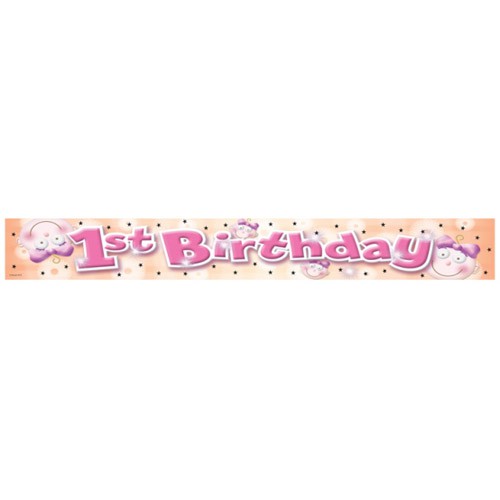 Banner Happy 1st Birthday Girl
