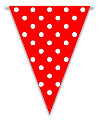 Flag Bunting Dots - Red 28cm x 5M