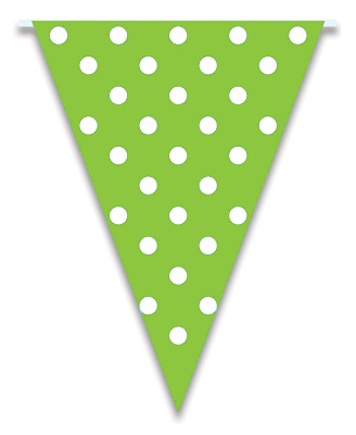 Flag Bunting Dots - Lime 28cm x 5M